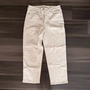 American Eagle High Rise Baggy Straight Beige Jeans size 10S